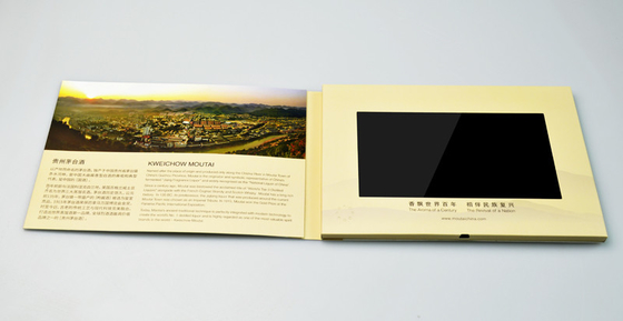 Folded LCD Video Card Play Button Controlled With Rechargeable Lithium Battery