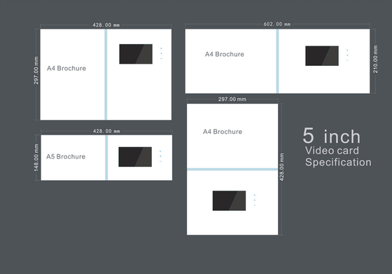 Advertising LCD Video Brochure 400cd Brightness For Business Gift PH502