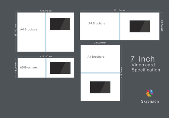 Advertising LCD Video Brochure 400cd Brightness For Business Gift PH502