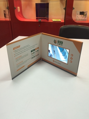 UV Printed Artwork LCD Video Brochure Card 3 Multi - Buttons With 5 Inch IPS Screen