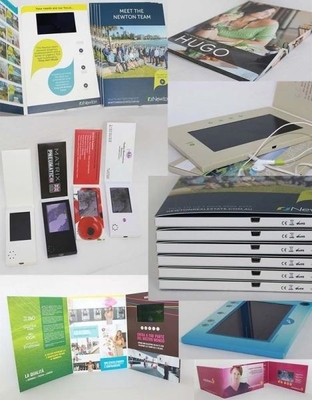 5 Inches LCD Video Card , LCD Screen Greeting Card 4C Printing With Media Player
