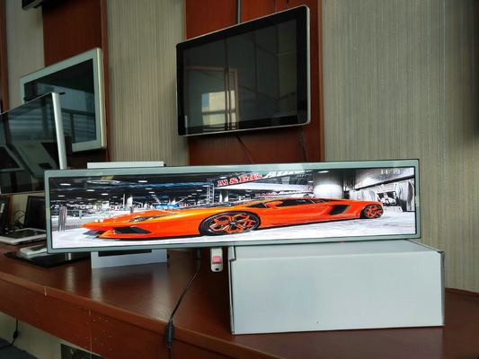 DC 12V Stretched Bar LCD Wall Mounted Digital Signage 29 Inch Plug To Play