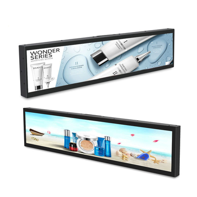 Black Color Stretched Bar LCD , 31.5'' Stretched LCD Display For Advertising