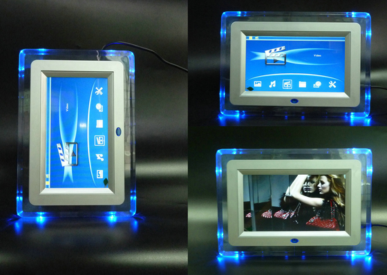 1024x600p Resolution LCD Digital Photo Frame Transparent Acrylic For Decoration