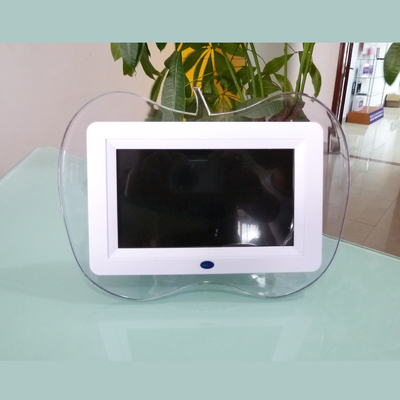 4 Blue LED Lights LCD Digital Photo Frame 7 Inch HD IPS Screen With Apple Shape