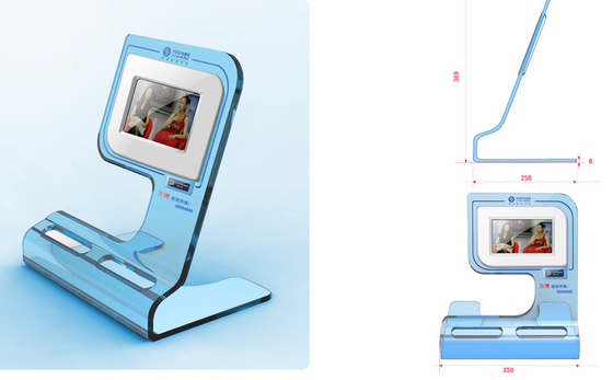 High Resolution Desktop Advertising POS LCD Display Supports Video Loop Play