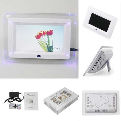 Contemporary Customized 7 Inch LCD Digital Photo Frame With LED Light