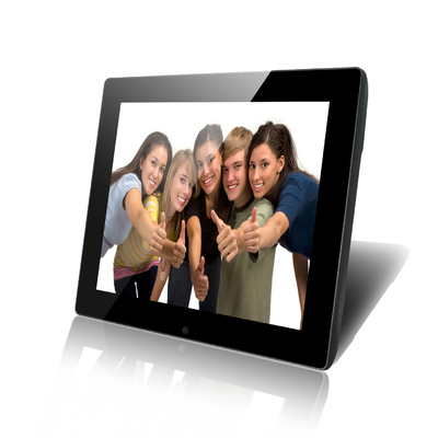 High Resolution Remote Control LCD Digital Photo Frame 12 Inch with Temper Glass