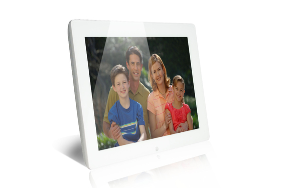 White Glass Personalised Wedding Electronic Photo Frames 12 Inch With Two Speaker