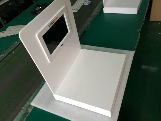 7 Inch 5MM White Acrylic POS LCD Display With 128MB - 8GB Flash Memory Card