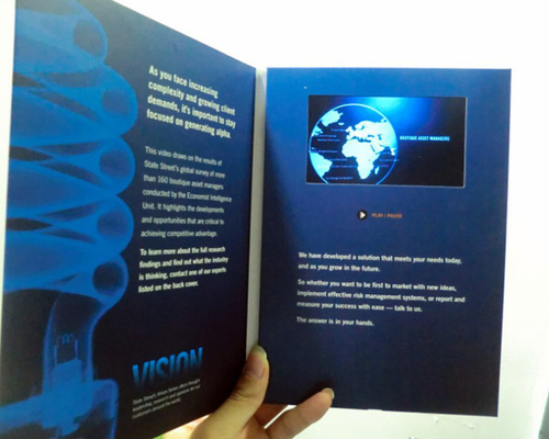 High End Business Gift 4.3 Inch Christmas Video Greeting Cards With Artwork Printing