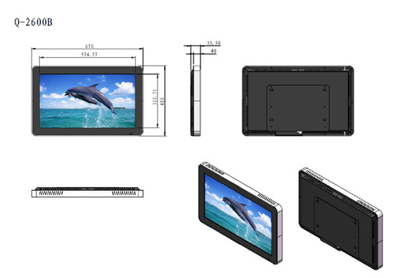 26 Inch Apple Case Web Based Digital Signage LCD AD Player With Time On / Off