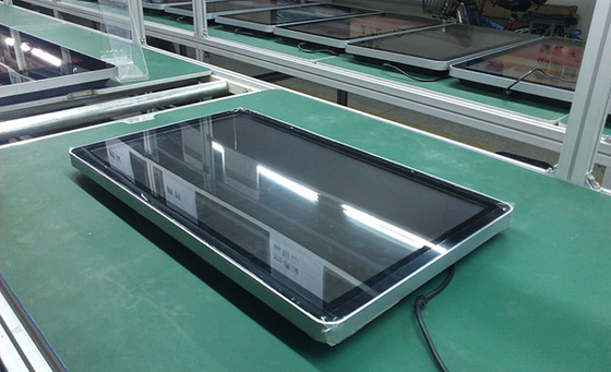 Customized 42 Inch Temper Glass Advertising Display Monitor Support WIFI RJ45