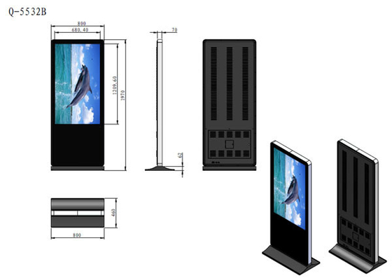 High Resolution Indoor 55 Inch Network Digital Signage Player LCD AD Player