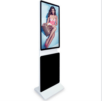 FHD MP4 / MPG2 Floor Standing LCD Advertising Player Support WIFI RJ45
