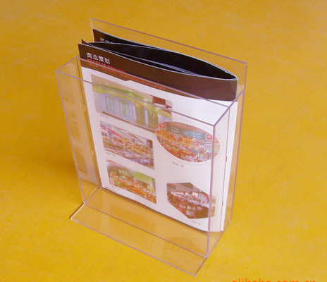 Hotel / Restaurant Transparent Acrylic Literature Display Stands With 0.8-12mm Thickness