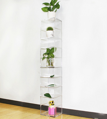 Home Decorative Clear Free Standing Flower Acrylic Display Stands 120*2200*200mm