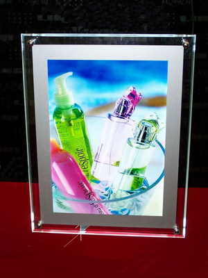 Transparent Contemporary Photo Frames , Supermarket Acrylic Holder Display