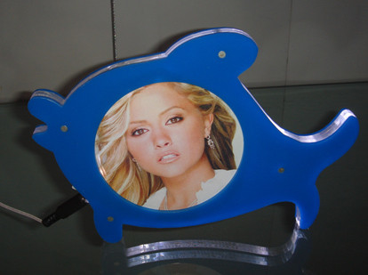 Customized Picture Frame Clear Acrylic Brochure Holders With LED Light