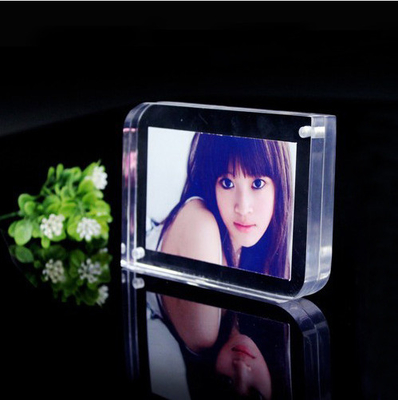 Customized Picture Frame Clear Acrylic Brochure Holders With LED Light