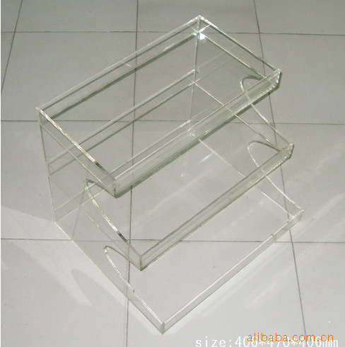 Advertising Clear Make Up Cosmetic Counter Top Display Stands With Color Uv Print