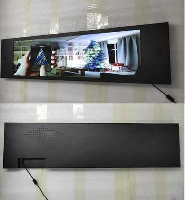 Bar Type Stretched LCD Signage Stand Alone Plug To Play Wall Mounted 29 Inch