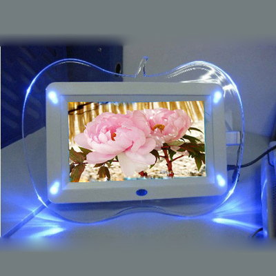Apple shape Acrylic Electronic Digital Photo Frame 250-300cd/m2 Brightness 4 Blue LED Lights